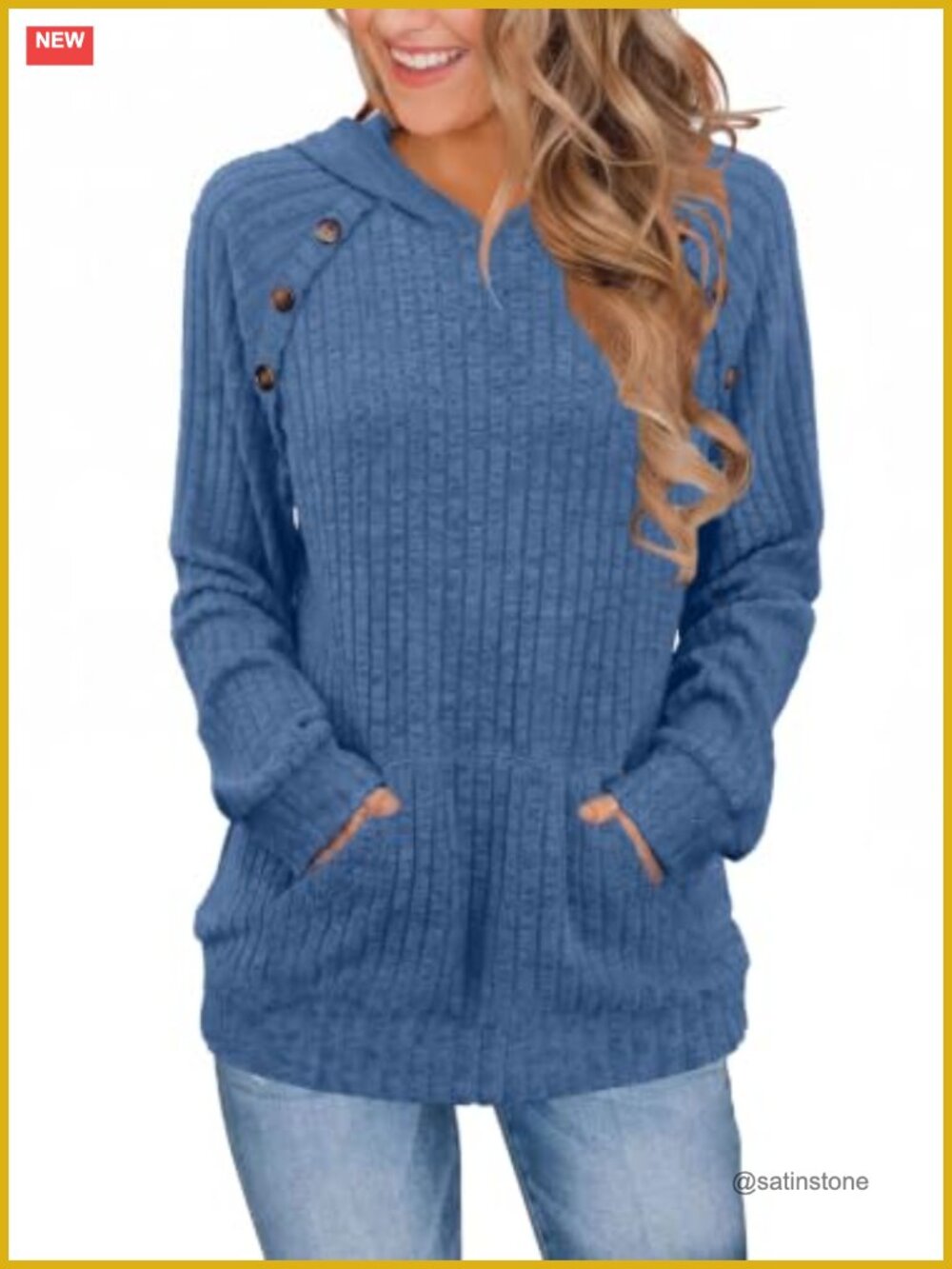 Women's Hooded Sweatshirt Pullover Long Sleeve Relaxed Fit Front Pocket
